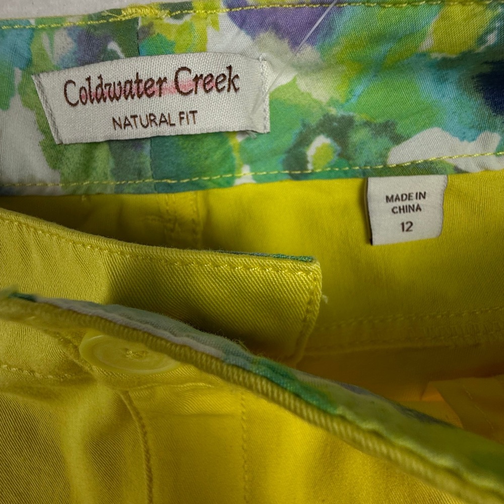 COLDWATER CREEK‎ Womens Natural Fit Cropped Jeans Pants Size 12 Yellow NWT - Picture 7 of 9